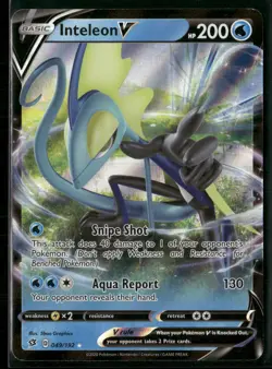 Inteleon V 049/192 Holo V Rare Rebel Clash Pokemon Near Mint - Image 1