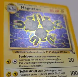 Pokemon TCG Magneton Fossil 11/62 Holo Rare Stage 1 80 HP English Unlimited - Image 2
