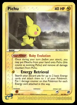 Pokemon Sandstorm #20/100 Pichu Rare - Image 1