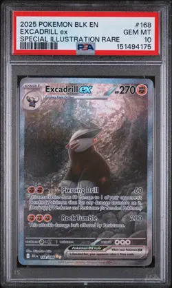 Pokemon Black Bolt Excadrill ex 168 PSA 10 - Image 1