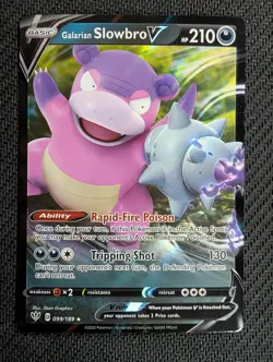 Galarian Slowbro V 099/189 Holo V Rare Darkness Ablaze Pokemon Near Mint - Image 1