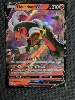 Houndoom V 021/189 Holo V Rare Darkness Ablaze Pokemon Near Mint - Image 1