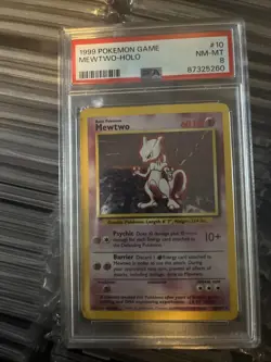 Pokemon TCG Mewtwo Base Set 10/102 Holo 1999-2000 Wizards Base Set PSA 8 - Image 1