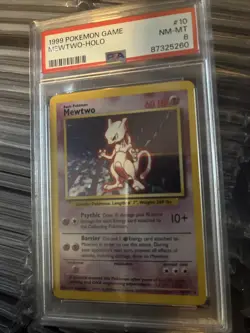 Pokemon TCG Mewtwo Base Set 10/102 Holo 1999-2000 Wizards Base Set PSA 8 - Image 2