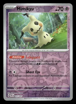 Mimikyu 037/091 R Paldean Fates Reverse Holo NM/M Pokemon - Image 1