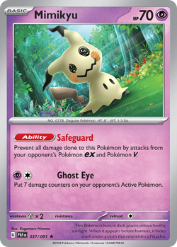 Mimikyu 037/091 R Paldean Fates Reverse Holo NM/M Pokemon - Image 4