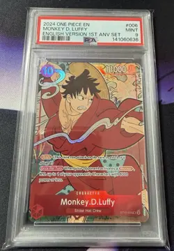 Monkey.D.Luffy ST10-006 One Piece English Version 1st Anniversary Set PSA 9 - Image 1