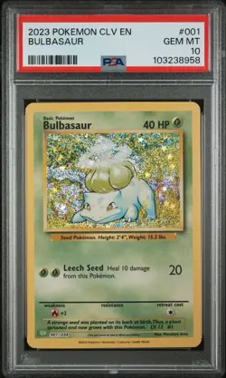 Pokemon Classic Collection Bulbasaur Holo CLV 001/034 PSA 10 - Image 1