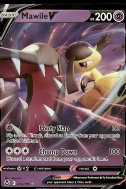 Pokemon Cards Mawile V 070/195 Silver Tempest Holo Rare V NM - Image 1