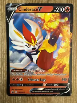 Cinderace V - SWSH015 - Pokemon Sword & Shield Promo Ultra Rare Holo Card NM - Image 1