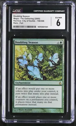 CGC 6 Doubling Season 2005 Ravnica: City of Guilds #158/306 Foil MTG LP - Image 1