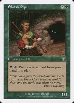 7th Edition MTG 1 Elvish Piper Magic - Image 1