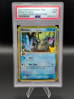 Mimikyu Delta Species Holo 2021 Pokemon SWSH Black Star Promo #136 ⭐ PSA 9 - Image 1