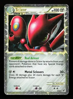 Scizor 84/90 Prime Rare HGSS Undaunted Pokemon Card - Image 1