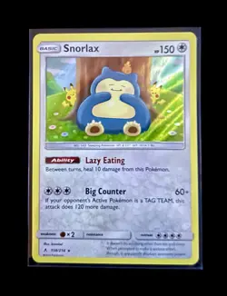 Pokemon Snorlax Holo Rare Sm-Unbroken Bonds 158/214 HP150 Lazy Eating Ability - Image 1