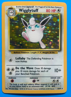 Wigglytuff 16/64 Unlimited Holo Rare Jungle Pokemon English LP - Image 1