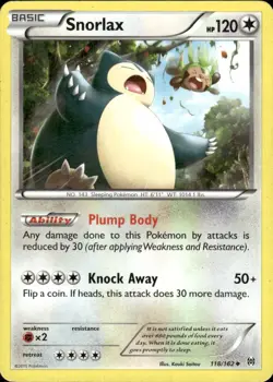 Snorlax 118/162 Uncommon BREAKthrough Pokemon Moderately Played - Image 1