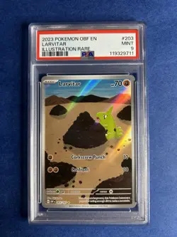 Larvitar 203/197 Illustration Rare Obf En-obsidian Flames Pokemon PSA 9 - Image 1