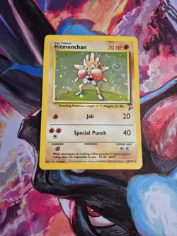 Pokemon TCG Holo Hitmonchan Base Set 2 MP Condition - Image 1