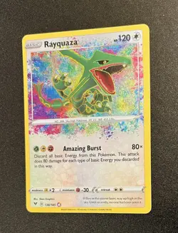Pokemon Rayquaza Amazing Rare 138/185 Vivid Voltage Holo Rare NM - Image 3