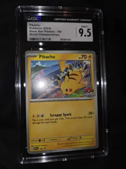 2024 Pokemon World Championships Pikachu SVP 190 Promo CGC 9.5 Mint+ WCS - Image 1