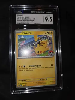 2024 Pokemon World Championships Pikachu SVP 190 Promo CGC 9.5 Mint+ WCS - Image 2