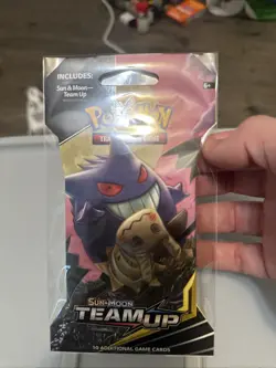 Pokemon Sun & Moon Team Up Blister Pack Gengar Mimikyu Booster Pack Sealed - Image 1