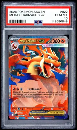 Pokemon Mega Charizard Y ex Ultra Rare Holo 022/217 Ascended Heroes PSA 10 2026 - Image 1