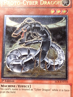 yugioh Proto-Cyber Dragon SOI-EN010 Ultimate Rare 1st Edition Played - Image 2