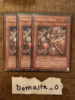 3x Yugioh Assault Beast CRMS-EN024 Unlimited Edition Rare VLP-LP Playset - Image 1