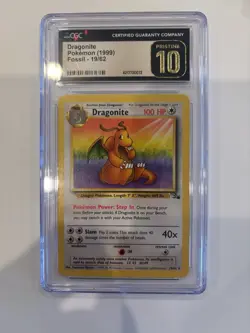 Pokemon Dragonite Fossil 19/62 - CGC Pristine 10 - 1999 POP 4! - Image 1