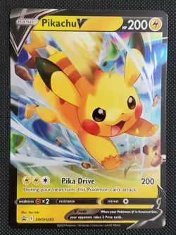Pokemon Pikachu v TCG Sword & Shield Holo Card SWSH285 Black Star Promo - Image 1