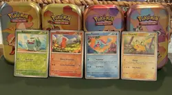Charmander Squirtle Bulbasaur Pikachu - Reverse Holo - Pokemon 151 - NM - Image 1