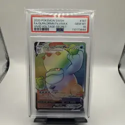 2020 Pokemon SWSH Vivid Voltage Galarian Darmanitan VM #187/185 PSA 10 GEM MINT - Image 1