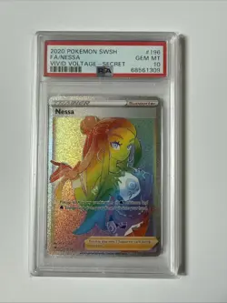 PSA 10 Pokemon TCG Nessa Vivid Voltage 196/185 Holo Secret Rare - Image 1