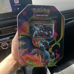 Pokemon Mega Charizard X Metal Tin Pokemon TCG Mega Charizard Tin Storage Case - Image 3