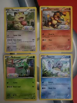 Pokemon TCG Build-A-Bear Workshop Meowth Charmander Bulbasaur Squirtle Promo Lot - Image 3