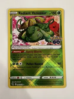 Radiant Venusaur 004 Pokemon Go Radiant Rare Pokemon TCG - NM - Image 1