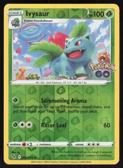 Ivysaur 002/078 Uncommon Pokemon GO Pokemon Reverse Holo Lightly Played - Image 1
