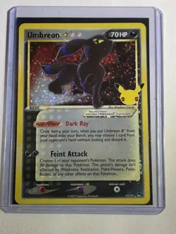 Pokemon TCG Celebrations Umbreon Gold Star 17/17 Holo 25th Anniversary CCG Card - Image 1