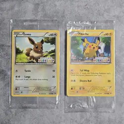 Pokemon Sealed Build A Bear Promo Eevee And Pikachu 63/98 20/108 Cards - Image 1