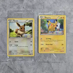 Pokemon Sealed Build A Bear Promo Eevee And Pikachu 63/98 20/108 Cards - Image 1