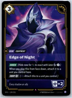 Edge of Night Foil Rare Spiritforged 139/221 NM Riftbound Card - Image 1