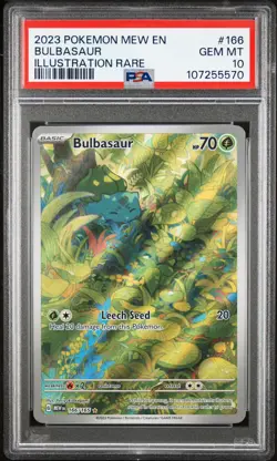 2023 Pokemon Mew EN-151 Bulbasaur #166 Illustration Rare PSA 10 - Image 1