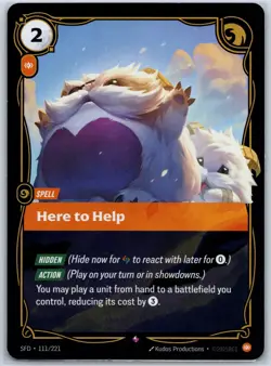 Here to Help Foil Rare Spiritforged 111/221 NM Riftbound Card - Image 1