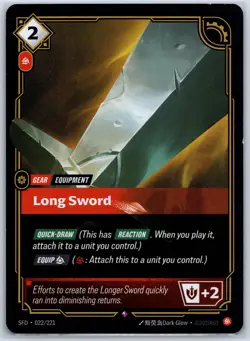 Long Sword Foil Rare Spiritforged 022/221 NM Riftbound Card - Image 1