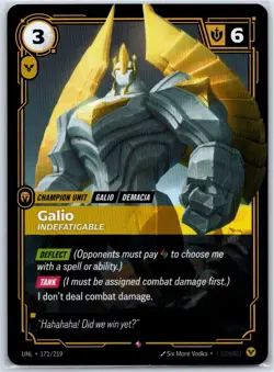 Galio - Indefatigable Foil Rare Unleashed 171/219 NM Riftbound Card - Image 1