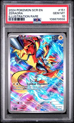 2024 POKEMON SCR EN-STELLAR CROWN ILLUSTRATION RARE #151 ZERAORA PSA 10 - Image 1