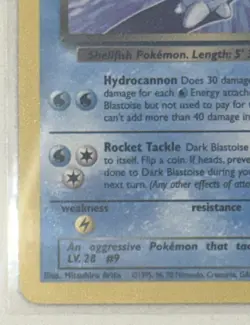 Pokemon Dark Blastoise 20/82 Team Rocket Rare Regular WOTC NM/LP Vintage - Image 5