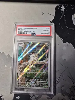 Meowth 106/094 - Pokemon TCG - ME Phantasmal Flames - Illustration Rare - PSA 10 - Image 1